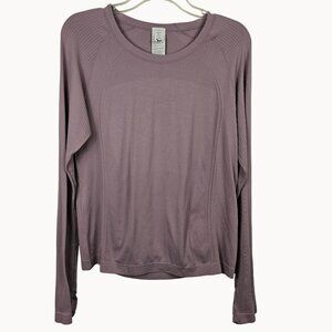Women's Seamless Go-Dry XL Purple Ribbed Long Sleeve Thumb Hole Equestrian Shirt